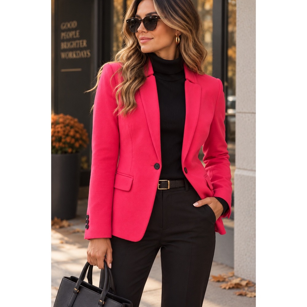 Chic Executive Boss Lady Pink Blazer Jacket Barbie Polished Office Work Sz 6